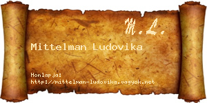 Mittelman Ludovika névjegykártya